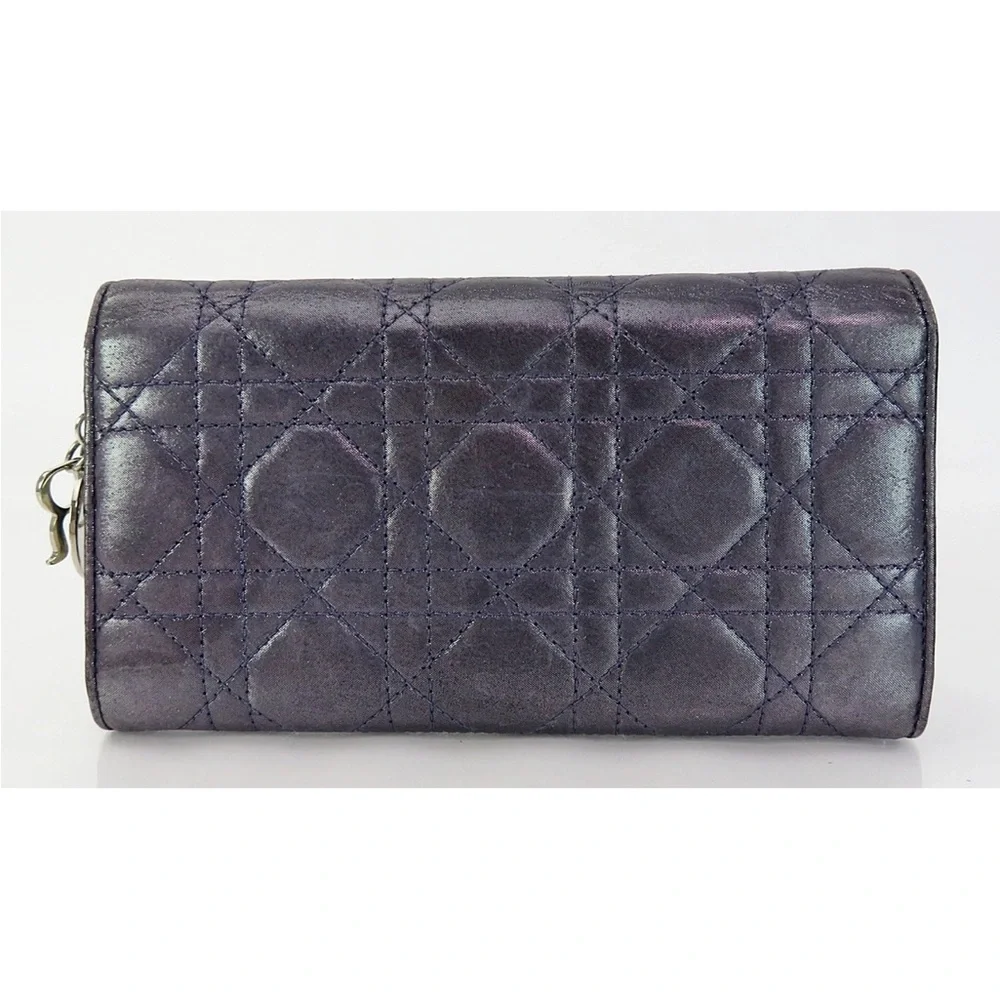 Dior Elegant Purple Quilted Wallet